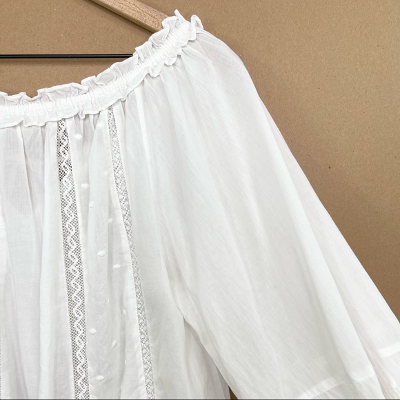 ♦️SOLD♦️LoveShackFancy Odina Embroidered White Cotton Blouse - Picture 11 of 16
